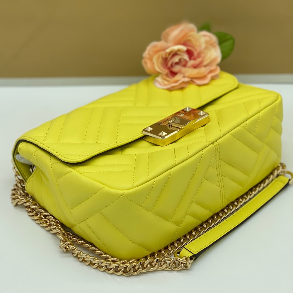 MICHAEL KORS PEYTON MEDIUM SHOULDER FLAP  SUNSHINE - Picture 6 of 14